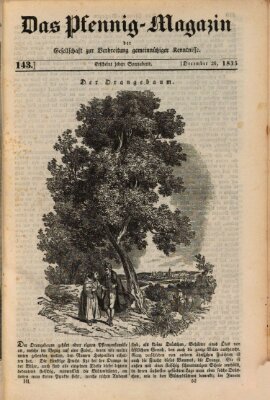 Das Pfennig-Magazin für Verbreitung gemeinnütziger Kenntnisse Samstag 26. Dezember 1835