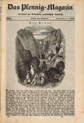 Das Pfennig-Magazin für Verbreitung gemeinnütziger Kenntnisse Samstag 17. September 1836