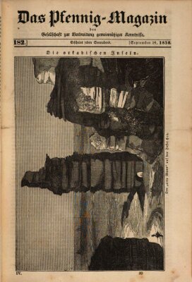 Das Pfennig-Magazin für Verbreitung gemeinnütziger Kenntnisse Samstag 24. September 1836