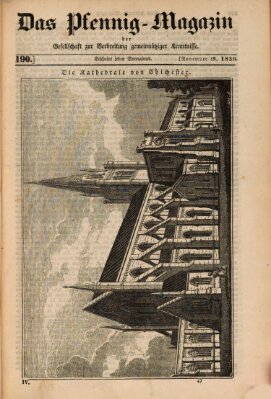 Das Pfennig-Magazin für Verbreitung gemeinnütziger Kenntnisse Samstag 19. November 1836