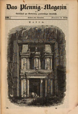 Das Pfennig-Magazin für Verbreitung gemeinnütziger Kenntnisse Samstag 26. November 1836