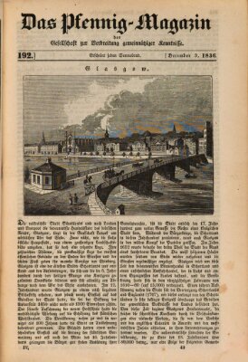 Das Pfennig-Magazin für Verbreitung gemeinnütziger Kenntnisse Samstag 3. Dezember 1836