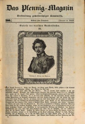 Das Pfennig-Magazin für Verbreitung gemeinnütziger Kenntnisse Samstag 28. Januar 1837