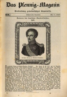 Das Pfennig-Magazin für Verbreitung gemeinnütziger Kenntnisse Samstag 20. Mai 1837