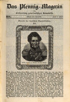 Das Pfennig-Magazin für Verbreitung gemeinnütziger Kenntnisse Samstag 3. Juni 1837