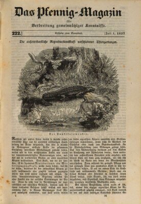 Das Pfennig-Magazin für Verbreitung gemeinnütziger Kenntnisse Samstag 1. Juli 1837