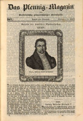 Das Pfennig-Magazin für Verbreitung gemeinnütziger Kenntnisse Samstag 23. Dezember 1837