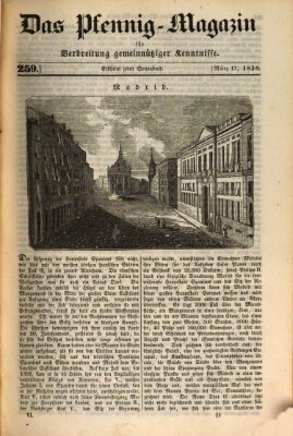 Das Pfennig-Magazin für Verbreitung gemeinnütziger Kenntnisse Samstag 17. März 1838