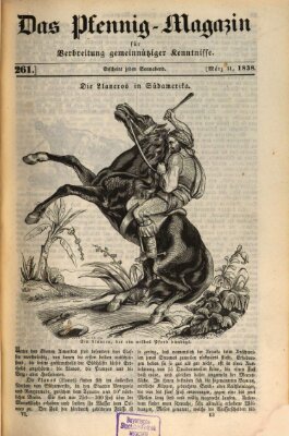 Das Pfennig-Magazin für Verbreitung gemeinnütziger Kenntnisse Samstag 31. März 1838