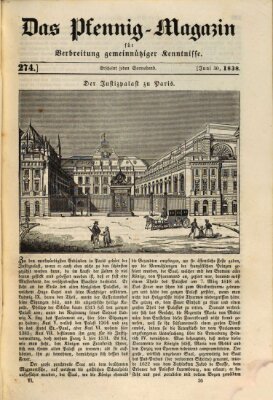 Das Pfennig-Magazin für Verbreitung gemeinnütziger Kenntnisse Samstag 30. Juni 1838