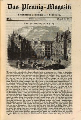 Das Pfennig-Magazin für Verbreitung gemeinnütziger Kenntnisse Samstag 18. August 1838