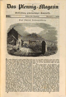 Das Pfennig-Magazin für Verbreitung gemeinnütziger Kenntnisse Samstag 1. September 1838