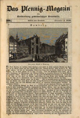 Das Pfennig-Magazin für Verbreitung gemeinnütziger Kenntnisse Samstag 29. Dezember 1838