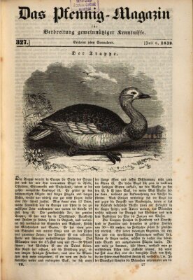 Das Pfennig-Magazin für Verbreitung gemeinnütziger Kenntnisse Samstag 6. Juli 1839