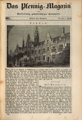 Das Pfennig-Magazin für Verbreitung gemeinnütziger Kenntnisse Samstag 3. August 1839