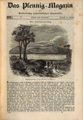 Das Pfennig-Magazin für Verbreitung gemeinnütziger Kenntnisse Samstag 10. August 1839