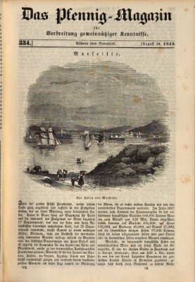 Das Pfennig-Magazin für Verbreitung gemeinnütziger Kenntnisse Samstag 24. August 1839