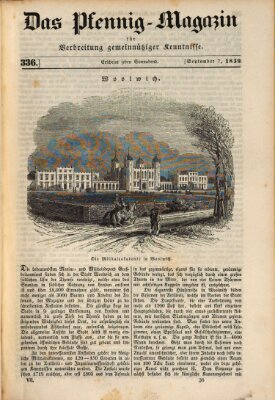 Das Pfennig-Magazin für Verbreitung gemeinnütziger Kenntnisse Samstag 7. September 1839