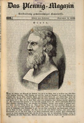 Das Pfennig-Magazin für Verbreitung gemeinnütziger Kenntnisse Samstag 28. September 1839