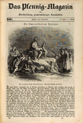 Das Pfennig-Magazin für Verbreitung gemeinnütziger Kenntnisse Samstag 5. Oktober 1839