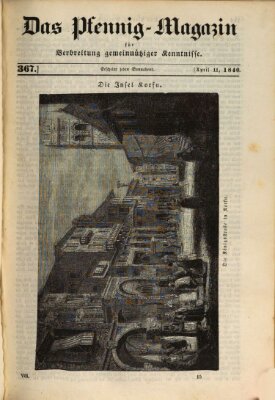 Das Pfennig-Magazin für Verbreitung gemeinnütziger Kenntnisse Samstag 11. April 1840