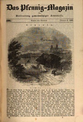 Das Pfennig-Magazin für Verbreitung gemeinnütziger Kenntnisse Samstag 9. Januar 1841