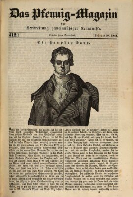 Das Pfennig-Magazin für Verbreitung gemeinnütziger Kenntnisse Samstag 20. Februar 1841