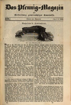 Das Pfennig-Magazin für Verbreitung gemeinnütziger Kenntnisse Samstag 3. April 1841