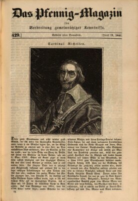 Das Pfennig-Magazin für Verbreitung gemeinnütziger Kenntnisse Samstag 19. Juni 1841