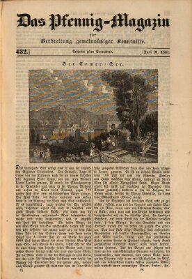 Das Pfennig-Magazin für Verbreitung gemeinnütziger Kenntnisse Samstag 10. Juli 1841