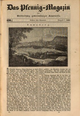 Das Pfennig-Magazin für Verbreitung gemeinnütziger Kenntnisse Samstag 7. August 1841