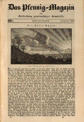 Das Pfennig-Magazin für Verbreitung gemeinnütziger Kenntnisse Samstag 21. August 1841