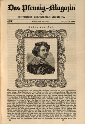 Das Pfennig-Magazin für Verbreitung gemeinnütziger Kenntnisse Samstag 28. August 1841