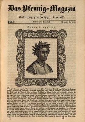 Das Pfennig-Magazin für Verbreitung gemeinnütziger Kenntnisse Samstag 2. Oktober 1841