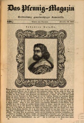 Das Pfennig-Magazin für Verbreitung gemeinnütziger Kenntnisse Samstag 30. Oktober 1841