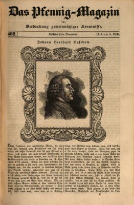 Das Pfennig-Magazin für Verbreitung gemeinnütziger Kenntnisse Samstag 5. Februar 1842