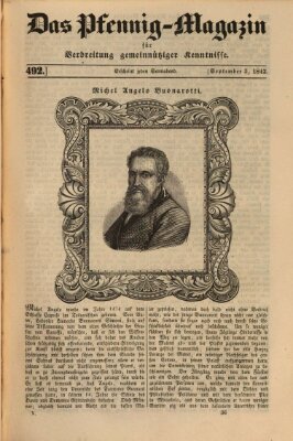 Das Pfennig-Magazin für Verbreitung gemeinnütziger Kenntnisse Samstag 3. September 1842