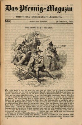 Das Pfennig-Magazin für Verbreitung gemeinnütziger Kenntnisse Samstag 24. Dezember 1842
