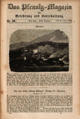 Das Pfennig-Magazin für Belehrung und Unterhaltung (Das Pfennig-Magazin für Verbreitung gemeinnütziger Kenntnisse) Samstag 16. Dezember 1843