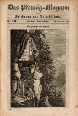 Das Pfennig-Magazin für Belehrung und Unterhaltung (Das Pfennig-Magazin für Verbreitung gemeinnütziger Kenntnisse) Samstag 13. September 1845