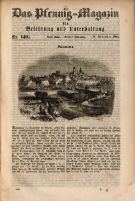 Das Pfennig-Magazin für Belehrung und Unterhaltung (Das Pfennig-Magazin für Verbreitung gemeinnütziger Kenntnisse) Samstag 8. November 1845