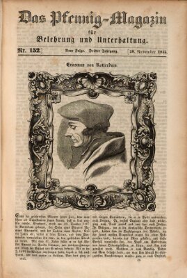 Das Pfennig-Magazin für Belehrung und Unterhaltung (Das Pfennig-Magazin für Verbreitung gemeinnütziger Kenntnisse) Samstag 29. November 1845