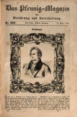 Das Pfennig-Magazin für Belehrung und Unterhaltung (Das Pfennig-Magazin für Verbreitung gemeinnütziger Kenntnisse) Samstag 4. März 1848