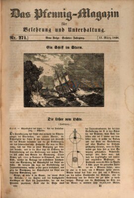 Das Pfennig-Magazin für Belehrung und Unterhaltung (Das Pfennig-Magazin für Verbreitung gemeinnütziger Kenntnisse) Samstag 11. März 1848