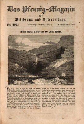 Das Pfennig-Magazin für Belehrung und Unterhaltung (Das Pfennig-Magazin für Verbreitung gemeinnütziger Kenntnisse) Samstag 2. September 1848