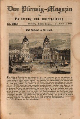 Das Pfennig-Magazin für Belehrung und Unterhaltung (Das Pfennig-Magazin für Verbreitung gemeinnütziger Kenntnisse) Samstag 4. November 1848