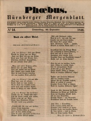 Phoebus (Nürnberger Tagblatt) Donnerstag 10. September 1846