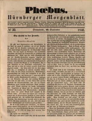 Phoebus (Nürnberger Tagblatt) Samstag 26. September 1846