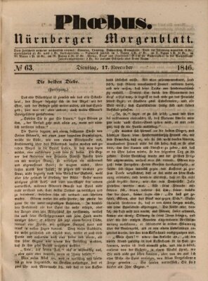 Phoebus (Nürnberger Tagblatt) Dienstag 17. November 1846