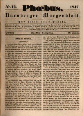 Phoebus (Nürnberger Tagblatt) Dienstag 26. Januar 1847